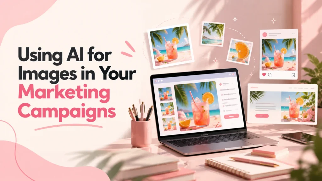 AI images in marketing campaigns showing AI-generated visuals for digital advertising